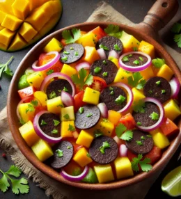 Morcilla and Tropical Fruit Salad